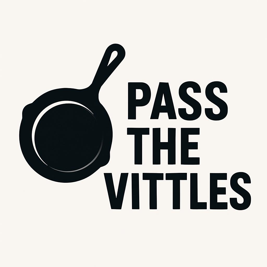 Pass The Vittles logo with a skillet included